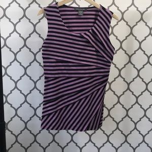 KATE & MALLORY Purple and Black Striped Tank